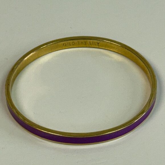 Kate Spade Gild The Lily Purple & Gold Bangle Bracelet - Picture 2 of 3